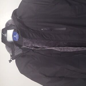 Men's Black Raincoat with Detachable Hood.